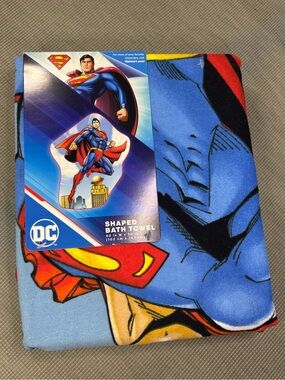 DC Superman Shaped BathTowel in Blue, Red, Yellow 40in W x 50in L New